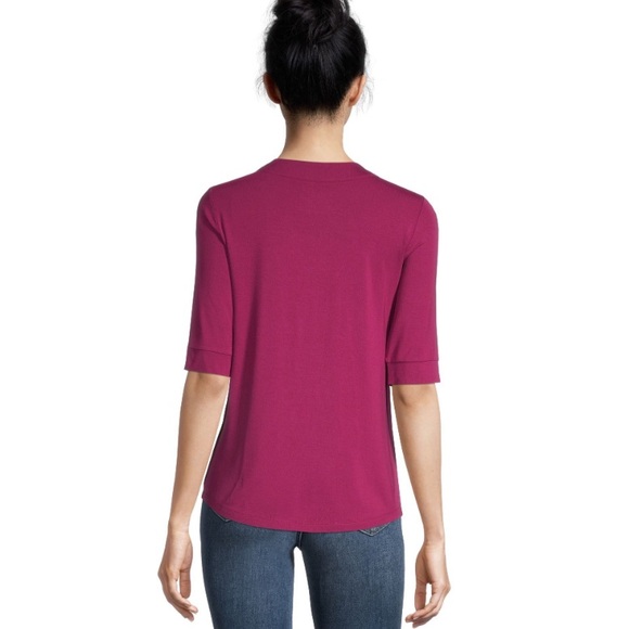 Denver Hayes Women's Pleat Detail Relaxed Fit V-Neck Top - Picture 15 of 15